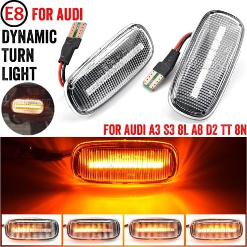 Smoked lens Amber LED Dynamic Front Side Marker Light For Audi A3 S3 8L 2000-2003 A8 D2 1999-2002 TT 8N 2000-2006