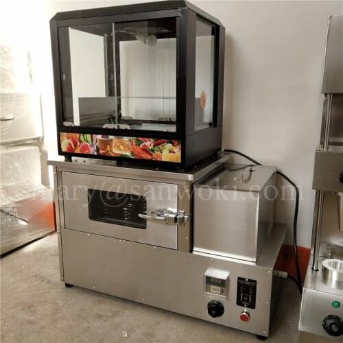 Electric cone pizza making baking machine pizza cone oven and display case Display cabinet cooler box pizza cone vending machine