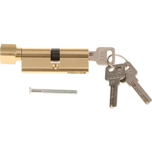 Home 3.54'' Length 15mm Dia Zinc Alloy Anti-theft Security Door Lock Core With 3 Keys