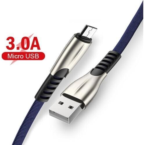 3.0A Micro USB Cable for Samsung S3 S4 S5 S6 S7 N7100 A3 A5 A7 A8 J1 J2 J3 J5 J7 A310 A510 A710 Quick Charge Data Sync USB Cable