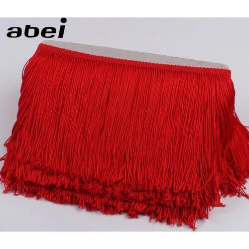 1Yard 15cm Red Fringe Tassel Lace For Sewing Latin Dress Curtain Sewing Fabric Trims DIY Accessories