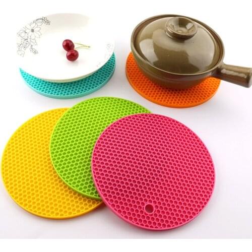 14.5cm Round Heat Resistant Silicone Mat Drink Cup Coasters Non-slip Pot Holder Table Placemat Kitchen Accessories