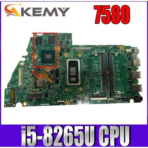 FOR DELL 7580 Laptop motherboard SREJQ i5-8265U CPU N17S-G1-A1 MX150 with CN-0WNW17 0WNW17 WNW17 17948-1 100% working well