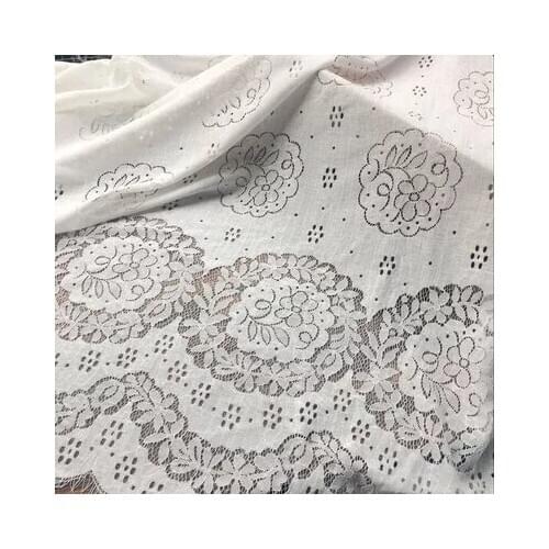 Off White Embroidered French Chantilly Eyelash Lace Fabric DIY Sewing Craft Accessories Dress Material