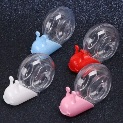 Plastic Portable Fake Eyelash Storage Box With Tray Clear Snail Shape Eyelash Packaging Case Candy Color Lash Storage Container