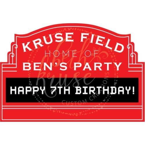 Custom Baseball Marquee Red photography studio background High quality Computer print kids birthday party backdrops