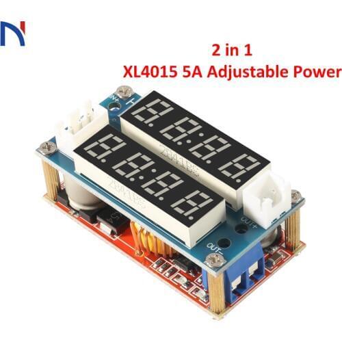 2 in 1 XL4015 5A Adjustable Power Constant Current Constant Voltage CC/CV Step-down Charger LED Lithium Battery Charging Module