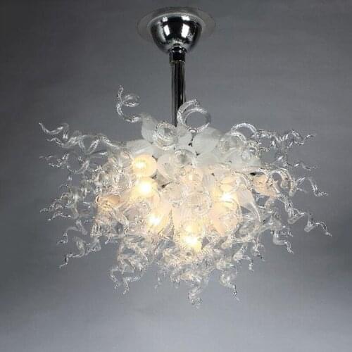Transparent White Clear Mouth Blown Glass Ball Ceiling Light for Bedroom Nordic Lamp Indoor Lighting