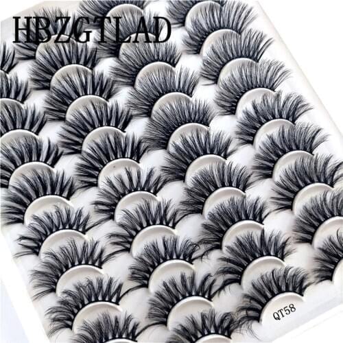 NEW 20 Pairs 18-25mm 3d Mink Lashes Bulk Faux Thick Long Wispy Natural Mink Lashes Pack Short Wholesales Natural False Eyelashes