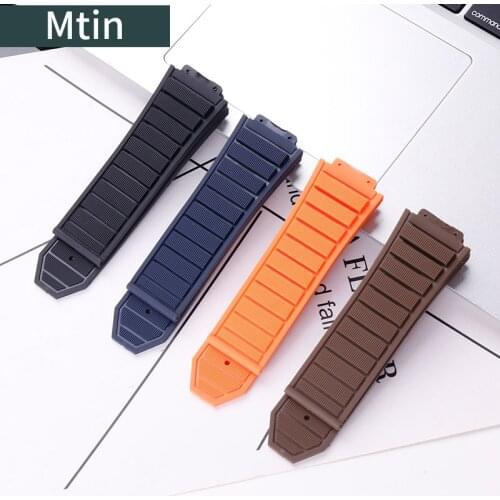 19mmx29mm Rubber Strap Mens Watch Accessories For Hublot Watch Band Outdoor Sports Silicone Wristband Ladies Buckle Tool