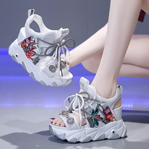 Women Platform Sandals Chunky Wedges Shoes for Woman 2021 Designers Brand Sports Casual Fashion 8cm High Gladiator Sandal Summer