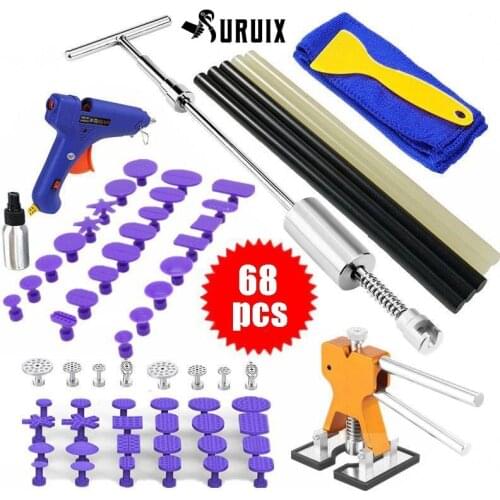 Car Dent Repair Puller Paintless Dent Repair Tool with 38CM Slide Hammer T Bar Dent Puller for Car Body Hail Dent Removal Dent