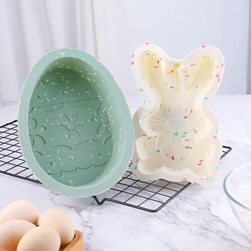 Food Grade Silicone Mold Rabbit Easter Egg Chicks Moulds Non-stick Square Cake Mould Baking Tools