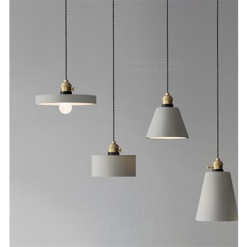 Nordic Modern Cement Pendant Lights American Creative Kitchen Hanging Lamps Dinning Room Suspenion Luminaire LED Light Fixtures
