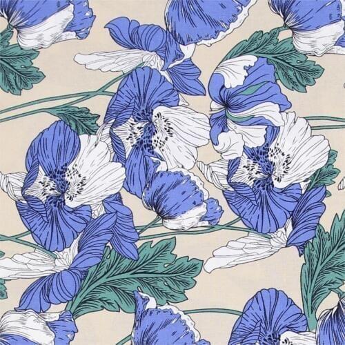 Lily fabric Retro style fabric Calico Printed cotton fabric for DIY Bag 009 1 order=50cm*140cm
