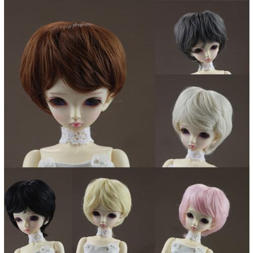 High temperature fiber 1/3 1/4 1/6 BJD baby doll wig male short hair slightly curly female hair