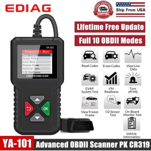 YA101 OBD2/EOBD Car Diagnostic Tool OBD 2 Automotive Scanner Engine Analyzer Tool Code Reader OBDII Scan Tool PK ELM327 Cr319