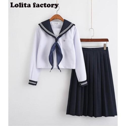 Japanese/Korean Sailor Suit Cosplay Costumes School Uniforms Cute Girls JK Student Clothing Top+Skirts LOLITA COSPLAY JKN2101