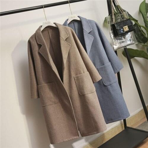 Cocoon Style Women Woolen Coat Extra Large Size Autumn Winter Clothing For Office Lady Fashion Leisure Solid Color Jacket f2323