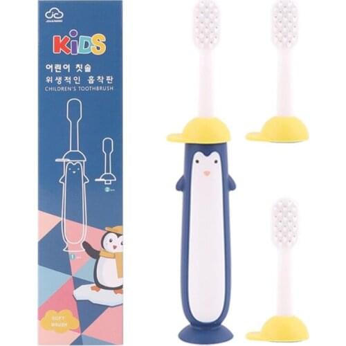 Lovely Cute Penguin Soft Bristle Toothbrush for Kids Children 6-12 Years Old 27RC