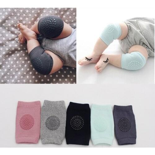 1 Pair Kids Non Slip Crawling Infants Toddlers Cotton Baby Knee Pads Kids Anti Slip Knee Protector infant Leg Warmers Boys Gilrs