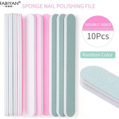 10Pcs Random Nail Art Polishing Files Nail Polish Sanding Buffer Manicure Tool Double Side