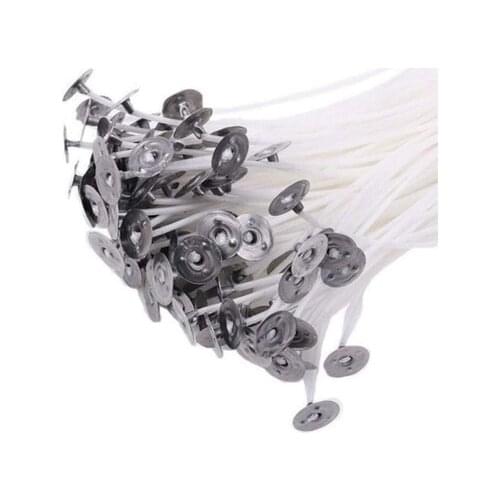 100Pcs Cotton Candle Wicks Smokeless Wax for DIY Candle Making Pre-waxed Wicks Party Supplies
