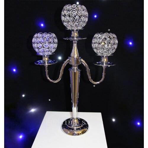 2 PCS European 3 Heads Candlestick Decoration Romantic Candlelight Dinner For Wedding&Hotel&Home Decoration