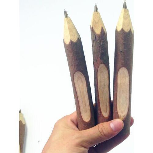 2pcs/lot New original Environmental Pine wooden ballpoint pen Kawaii students' gift prize log ball pen office school supplies