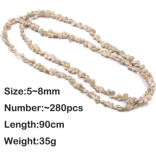 280pcs Natural Shell Beads 90cm Snail Shape Loose Beads for Jewelry Making DIY Women Bracelet Necklace Accessories Size 5-8mm