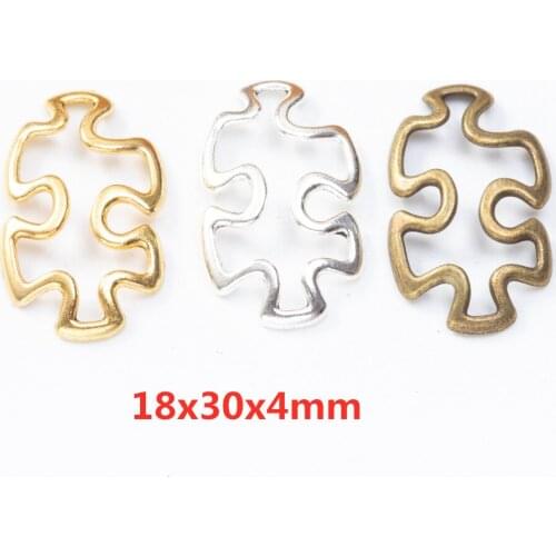 35 pieces of retro metal zinc alloy puzzle connector pendant DIY handmade jewelry necklace making 8365
