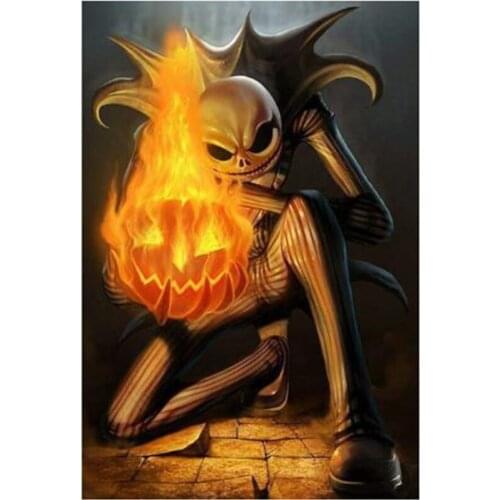 5D DIY Full Round Diamond Painting"Nightmare Before Christmas"Cross Stitch 3D Embroidery Rhinestone Mosaic Home Decor Art Y618