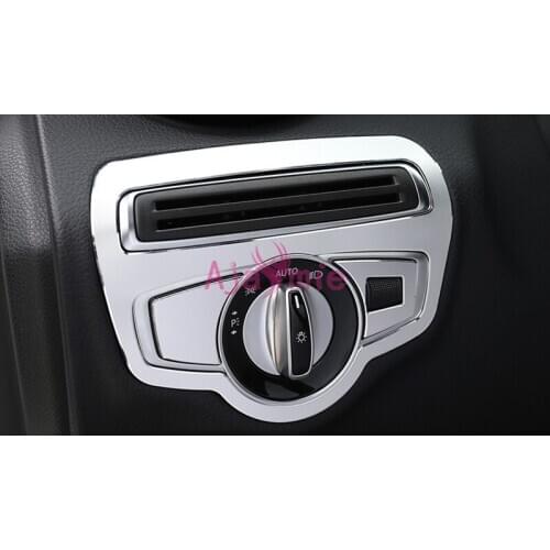 Accessories For Mercedes Benz C Class GLC C260L GLC200 E200 Headlight Switch Cover Interior Panel Aluminum Alloy Accessories