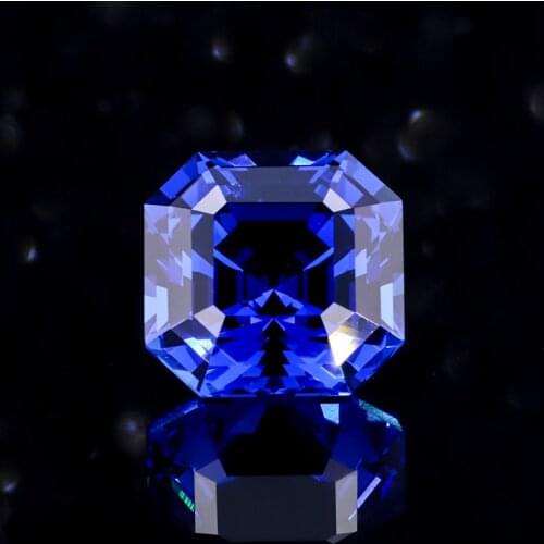 Asscher cut Lab sapphire Royal Blue loose stone for necklace making