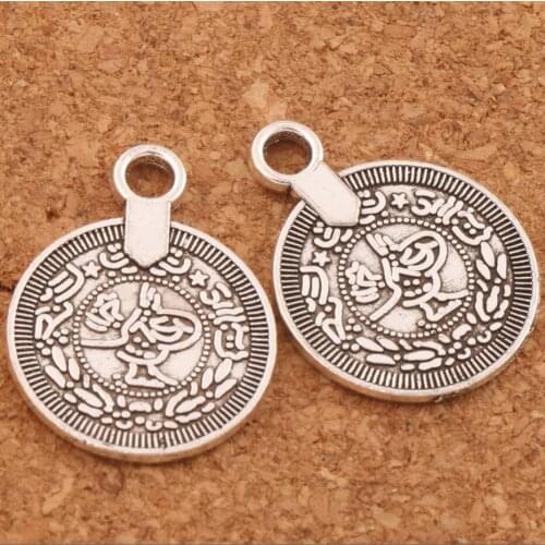 32PCS Zinc Alloy Boho Coin Charm Beads Metal Pendants L1801 23x17.5mm Bohemian Tassel Jewelry DIY