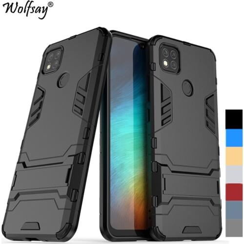 For Cover Xiaomi Redmi 9C Case Hybrid Stand Silicone Shockproof Armor Phone Case For Redmi 9C 9 9A 8 8A 7A 9S Cover For Redmi 9C