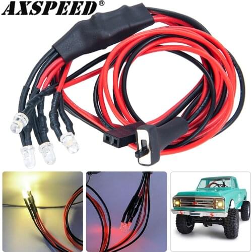 AXSPEED SCX24 Headlights Bumper Lights Fog Light for 1/24 Axial SCX24 AXI00001 LED Front Bright Light Lamp Upgrade Parts