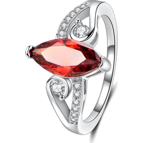 Hainon 2018 New CZ Crystal Engagement Rings For Women Elegant Wedding Rings Silver Color Filled Finger Jewelry Romantic Gifts