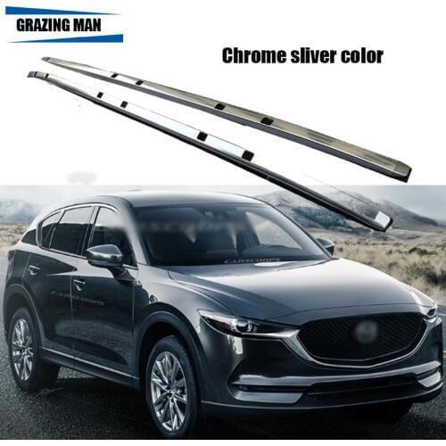 Plating Chrome Color Screw Aluminium Alloy Roof Rack Roof Luggage Carrier Rail Side Bar For MAZDA CX-5 CX5 2017 2018 17 18