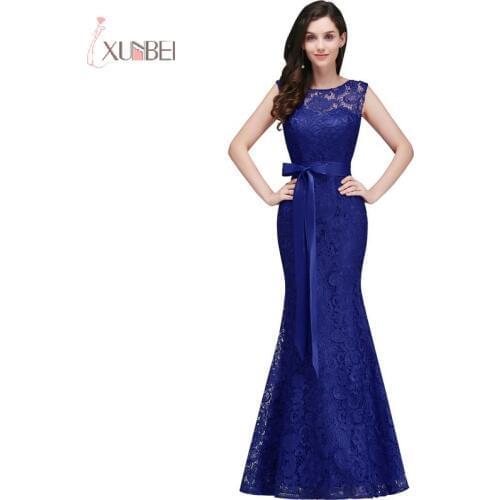 2019 Mermaid Lace Long Prom Dresses Sleeveless Prom Gown vestido de gala New