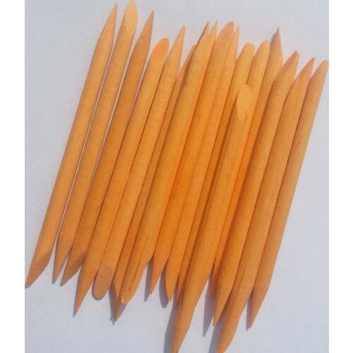 100pcsX75mm Orange color Nail Art Design Orange Wood Stick Cuticle Pusher Remover Manicure Care + Free Shipping