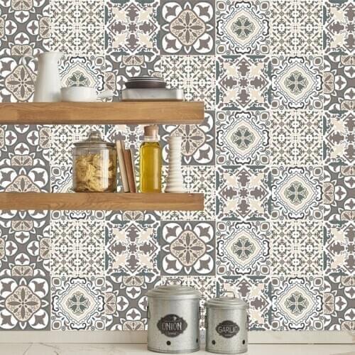 Morocco Retro Self-adhesive Mosaic Tile Sticker Waterproof Backsplash For Kitchen Wall Sticker PVC Stair Waist Line