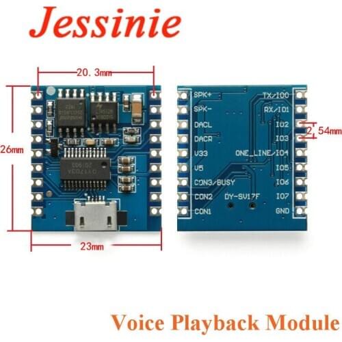 MP3 Player Module Voice Module 4MB Voice Playback IO Trigger Serial Port Control USB Download FLash DY-SV17F