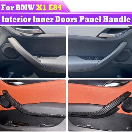 Black Interior Door Inner Panel Handle Pull Trim Cover Car Accessories For BMW X1 E84 2008-2016 51412991775