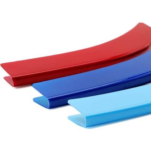 Car Front Grille Trim Strips For BMW E60 E90 F10 F18 F30 F35 F48 F20 3 5 Series 3 Colors ABS 3D M Car stylingCover Stickers