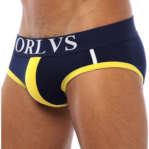 ORLVS Brand 50PC/LOT Wholesale Men Briefs Comfortable Underwear Mesh Breathable Quick Dry Cotton Men Briefs Male Panties Cueca