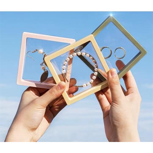 Fashion 3D Floating Display Case Stands Holder Suspension Storage for Pendant Necklace Bracelet Ring Jewelry Pin Display Show