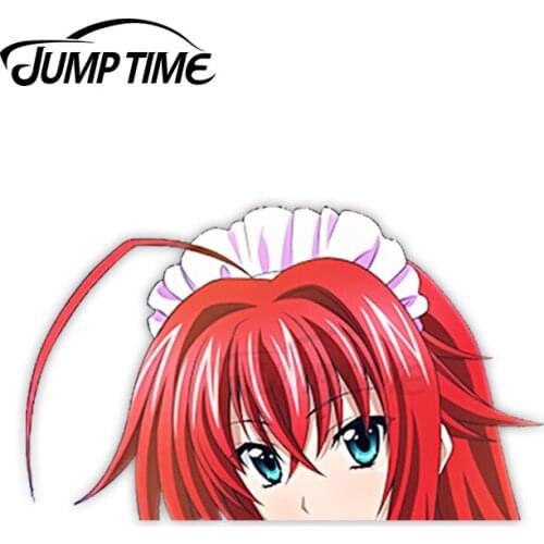 Jump Time High School DxD Rias Gremory 169 Cute Anime Girl Peeker Vinyl Decal Window Waifu Car Stickers
