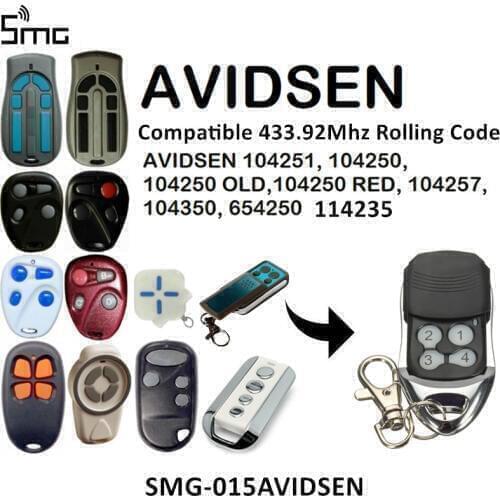AVIDSEN 104250 114253 Garage Door Remote Control Rolling Code For100400 100550 Gate Opener Fixed Code 433.92 MHz Command