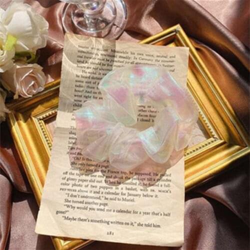 Fairy French Mesh Hair Scrunchies Elegant Super Fairy Dream Net Yarn Hair Ties Simple Large Intestine Stretch Ponytail Holder